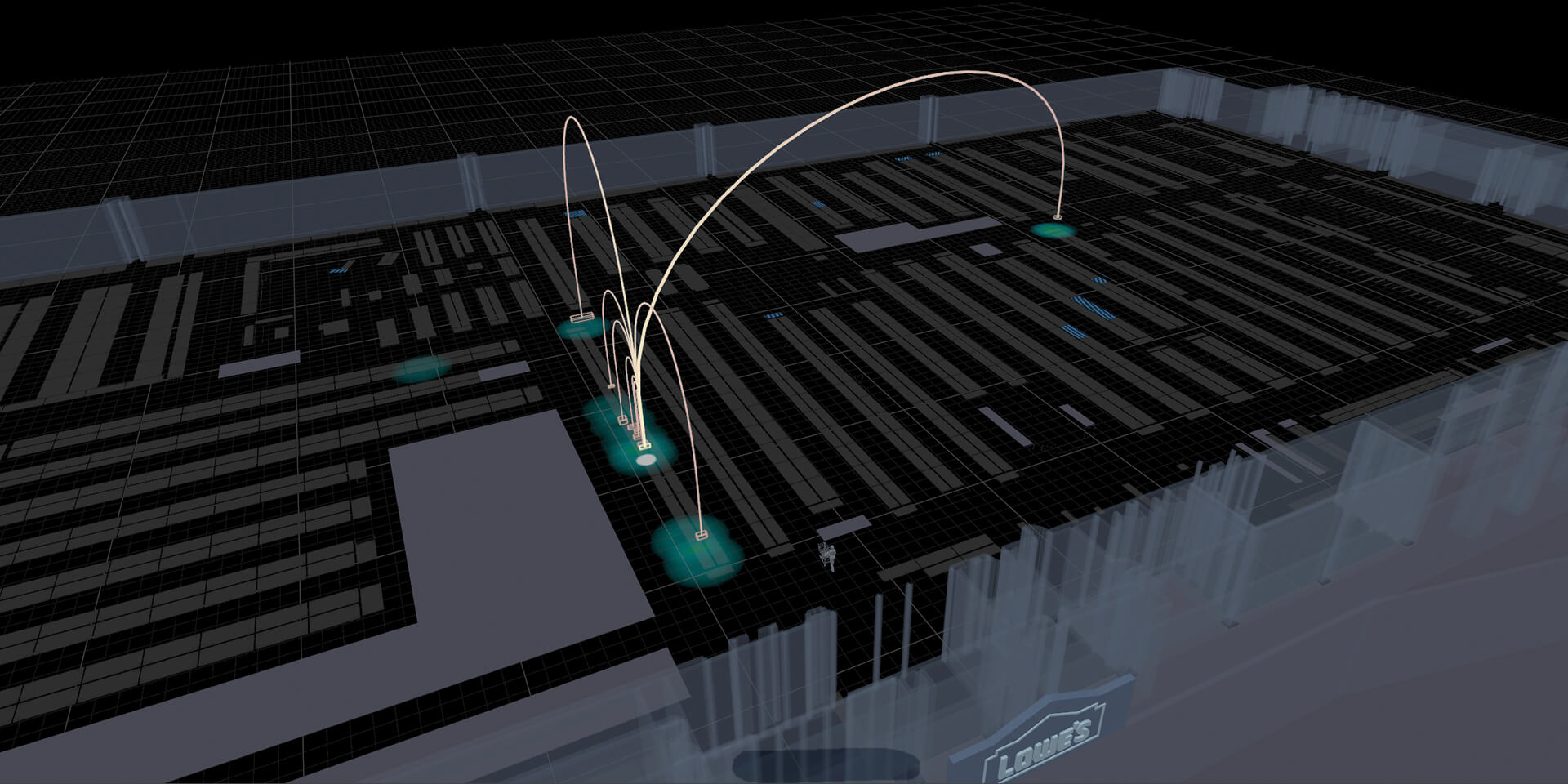 Digital look at Lowes Home Improvement's Store Digital Twin. 